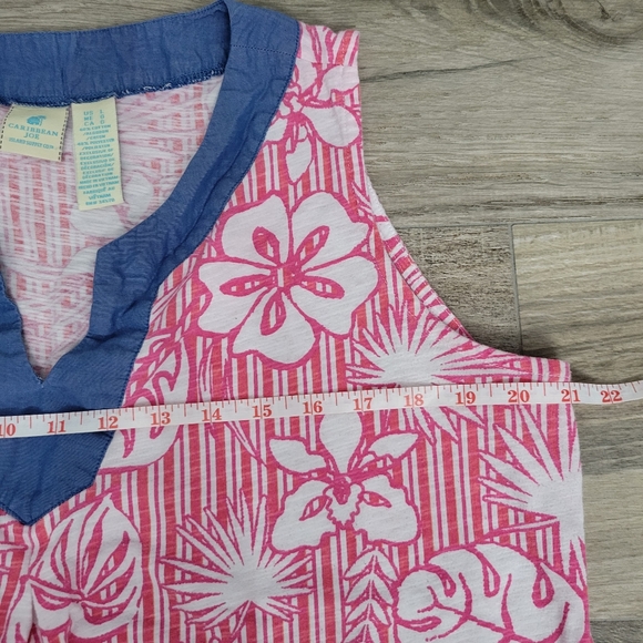 Caribbean Joe Sleeveless Tropical Hawaiian Dress Women's Large - Picture 5 of 6